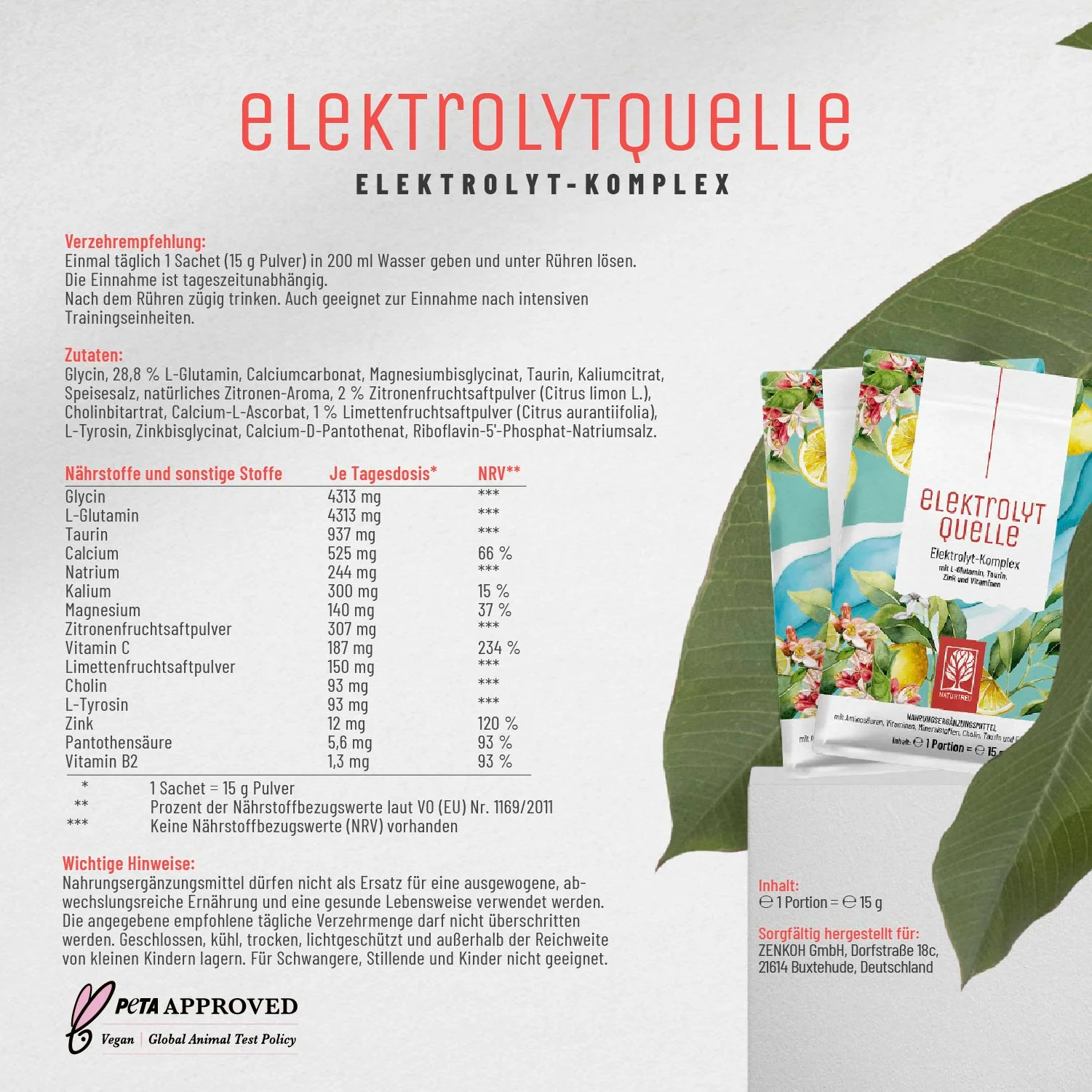Elektrolytquelle: Elektrolyt Komplex mit L-Glutamin, Taurin & Zink - Image 13