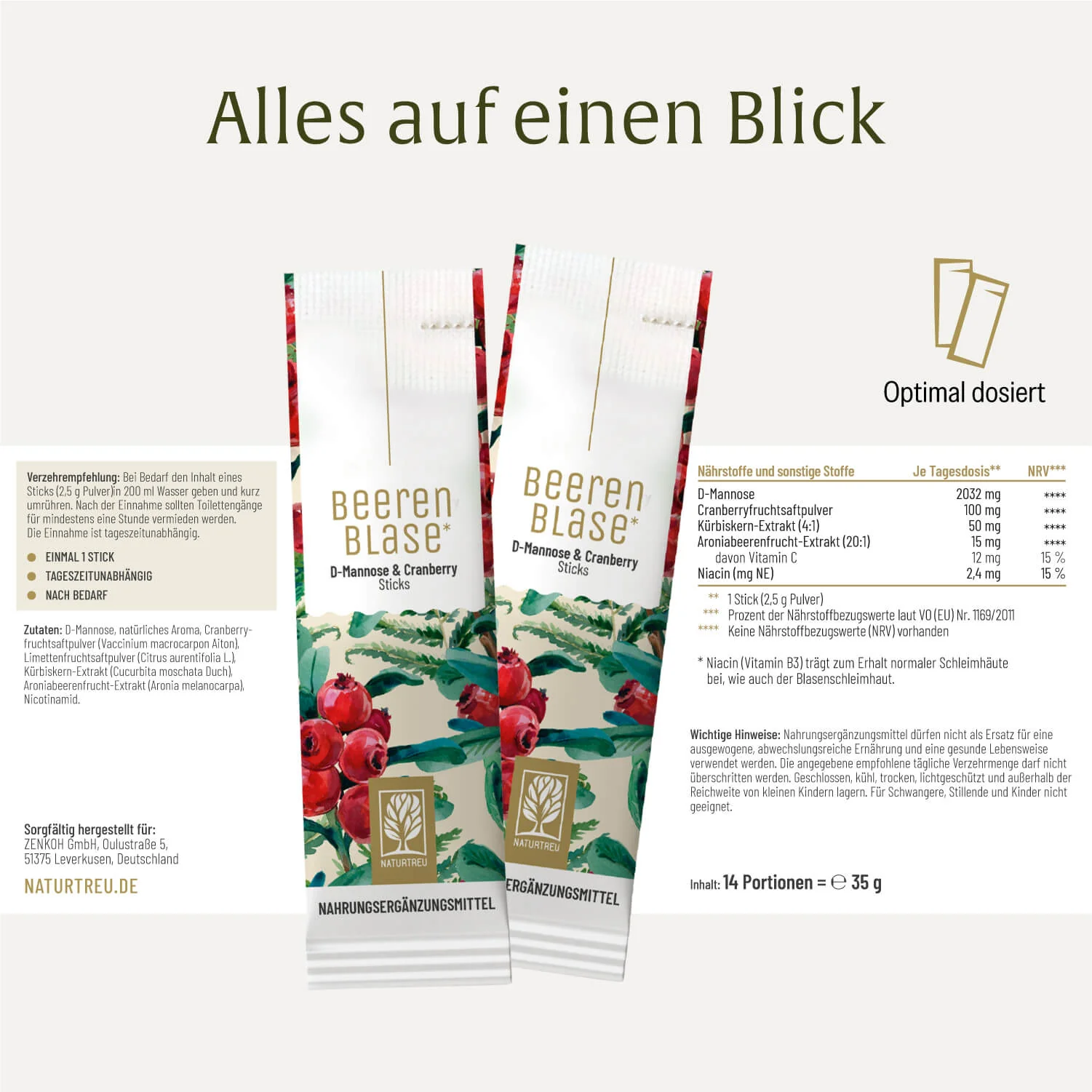 Beerenblase Sticks: D-Mannose, Cranberry und Kürbiskern-Extrakt - Image 11