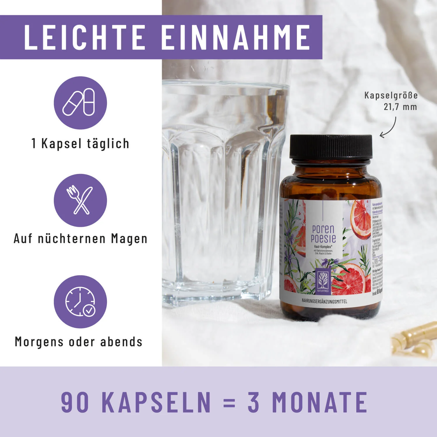 Porenpoesie: Haut-Komplex* mit Bakterienstämmen, Zink, Niacin & Biotin - Image 7