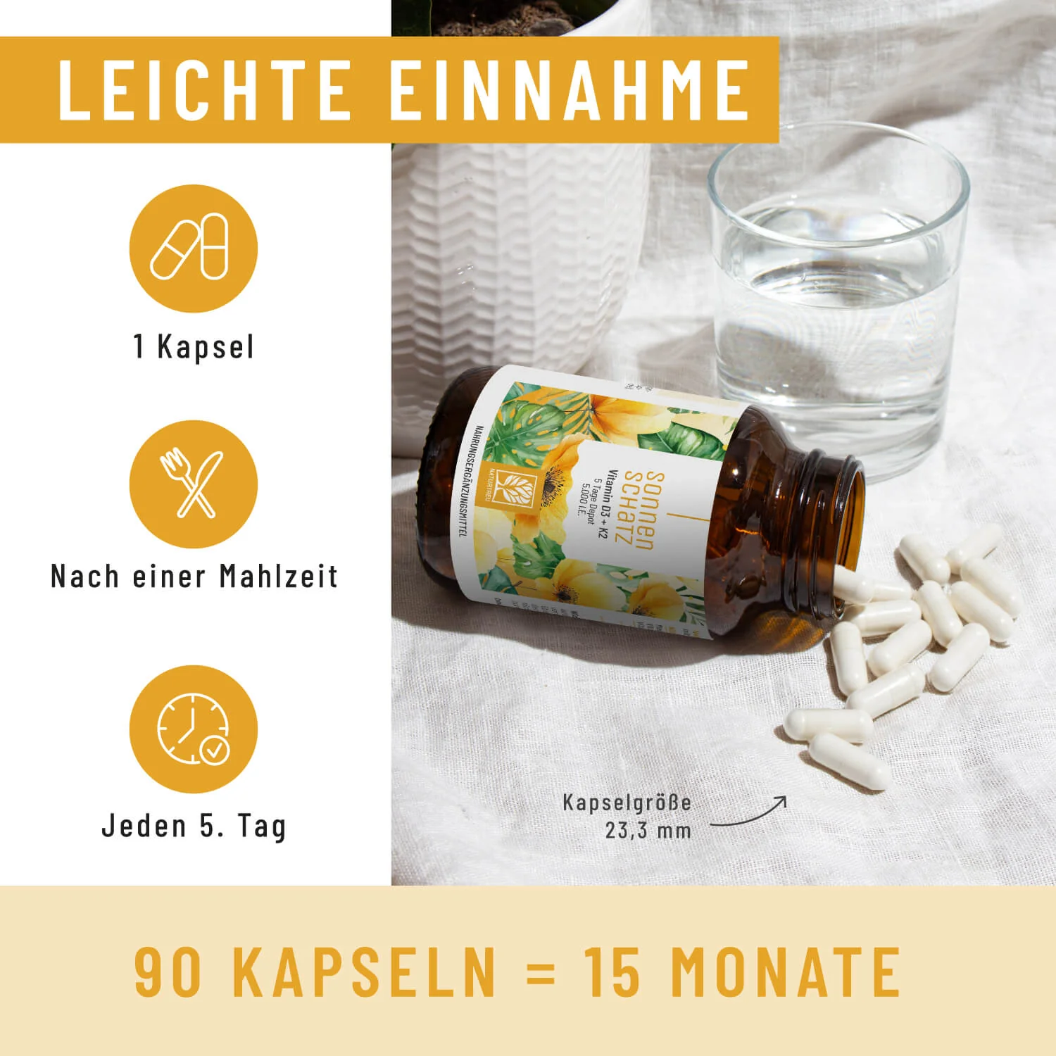 Sonnenschatz: Veganes Vitamin D3 5.000 I.E. mit K2 & Magnesium (5 Tage Depot) - Image 8